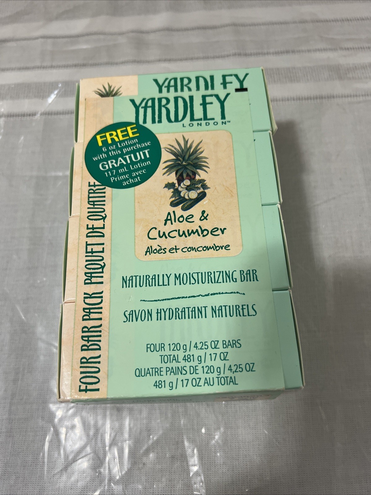 Yardley London Aloe & Cucumber Moisturizing Bath Bar Soap 4.25 oz. 4