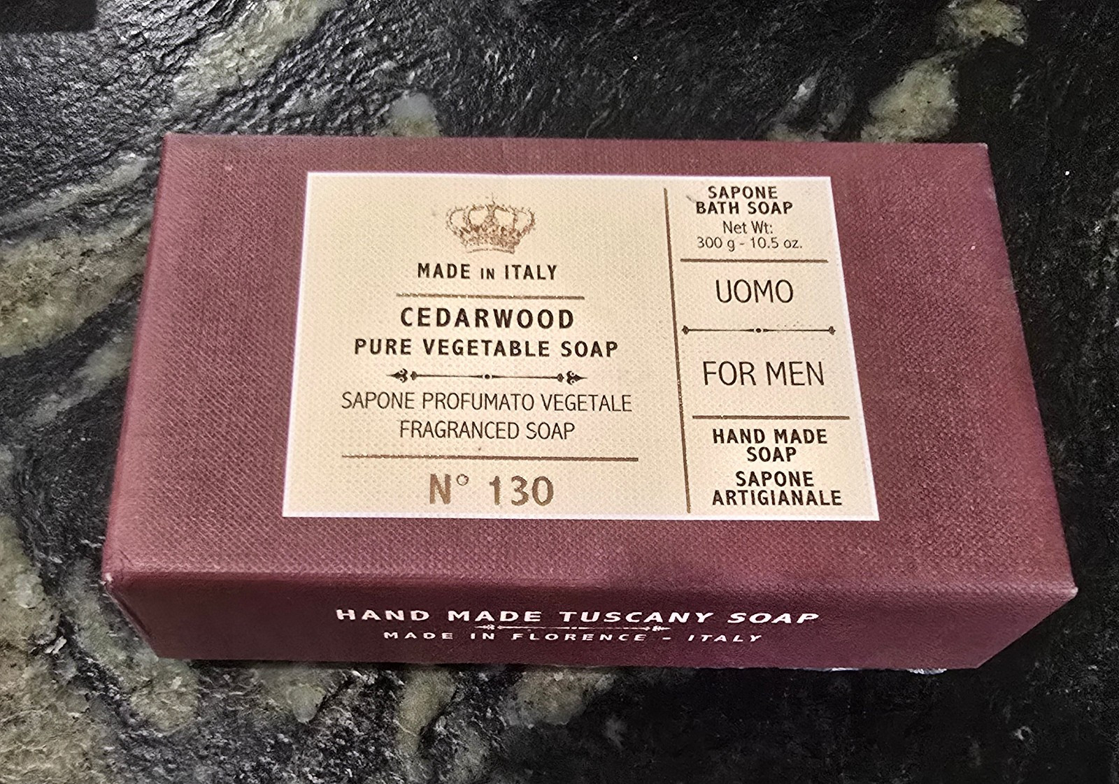 Cedarwood Soap from Italy- Sapone Artigianale (Saponerie Mario Fissi, 10.5oz)
