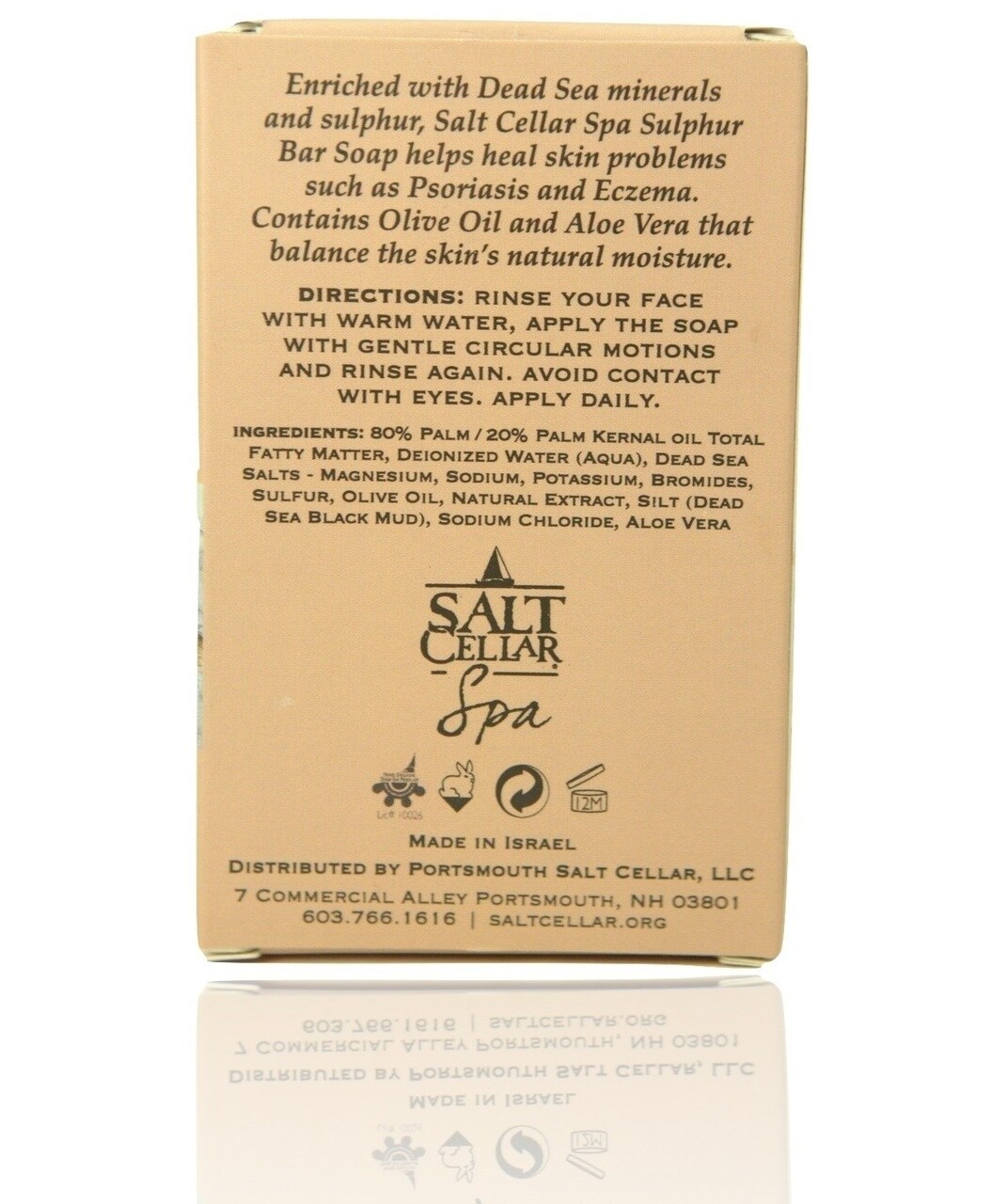 Salt Cellar Spa Dead Sea Sulphur Soap 4.4 oz (125 g)Connected to: Salt Cellar Sp