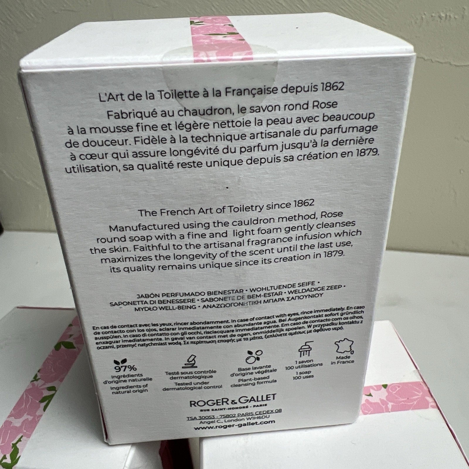 Lot Of 3 Boxes Roger & Gallet Rose Bar of Soap 3 x 100g, 9 Total Bars
