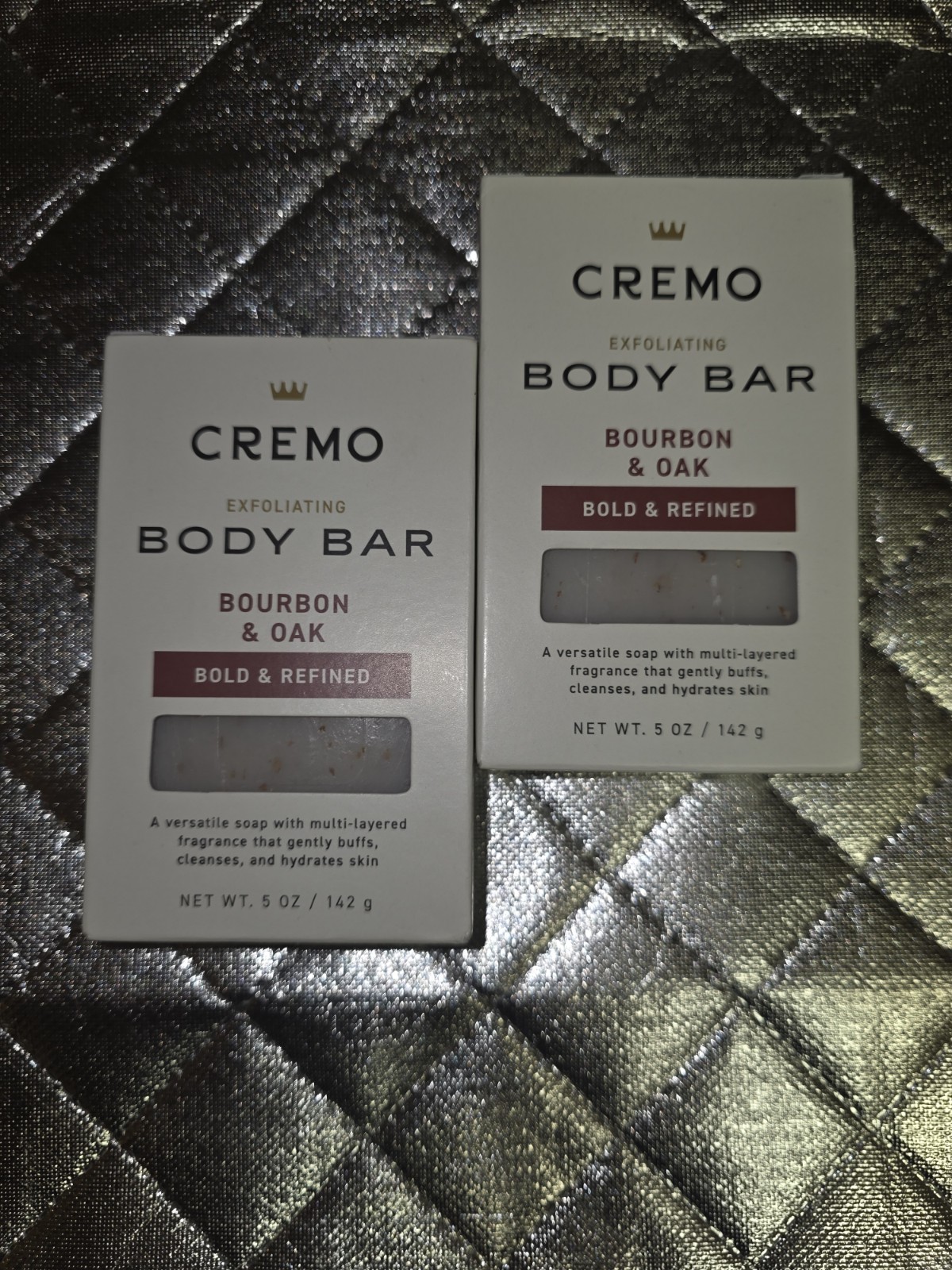 Cremo Bourbon & Oak Exfoliating Body Bar Soap 5oz Lot Of 2
