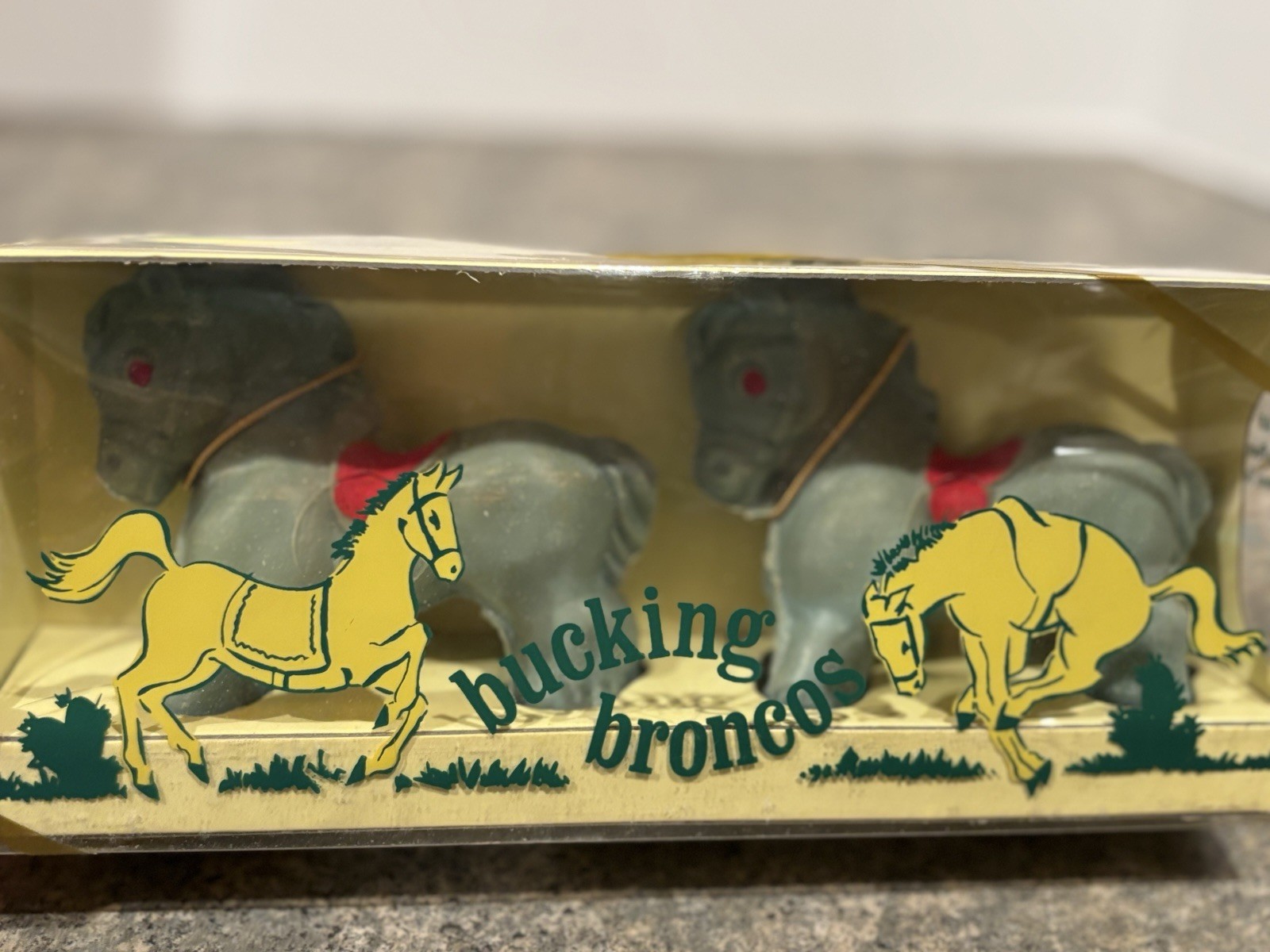Bucking Broncos Soap Set Of Two Delagar Vintage In Box
