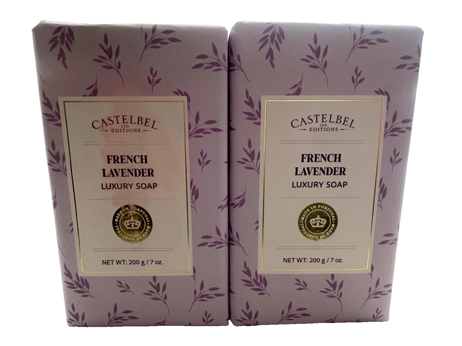 (2) Castelbel French Lavender Aromatic Luxury Bar Soaps – 7 oz ea. New