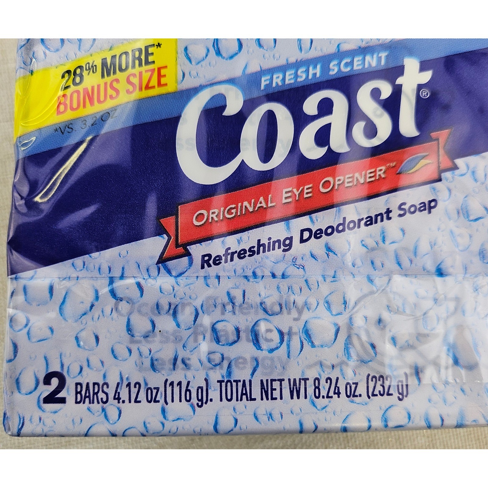 Coast Fresh Scent Original Eye Opener Deodorant Soap 2 Bars 8.24oz – 3 Packs