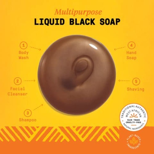 Authentic African Black Soap Unscented, Pack of 2 – 32 Oz Each for Healthy Skin