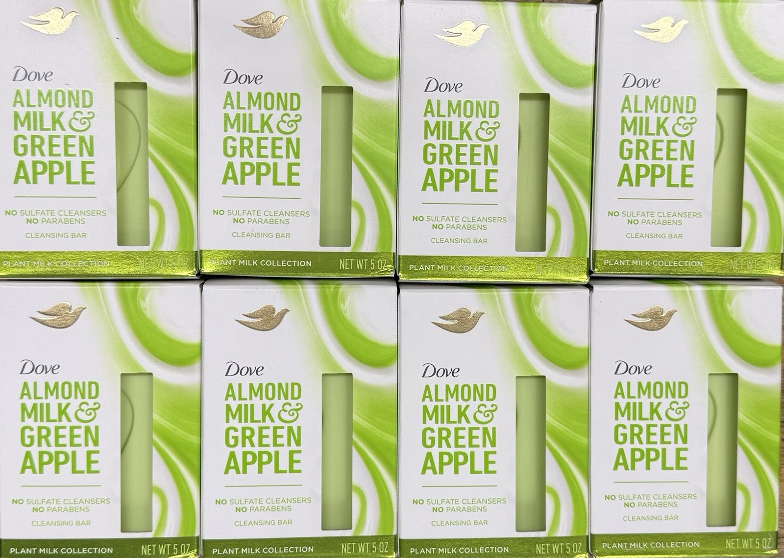 8 Bars Dove Soap Plant Milk Cleansing Bar Soap Almond Milk & Green Apple