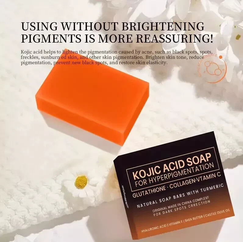 2 Pack Kojic Acid Dark Spot Remover Soap Bars with Vitamin C,Collagen, Retinol