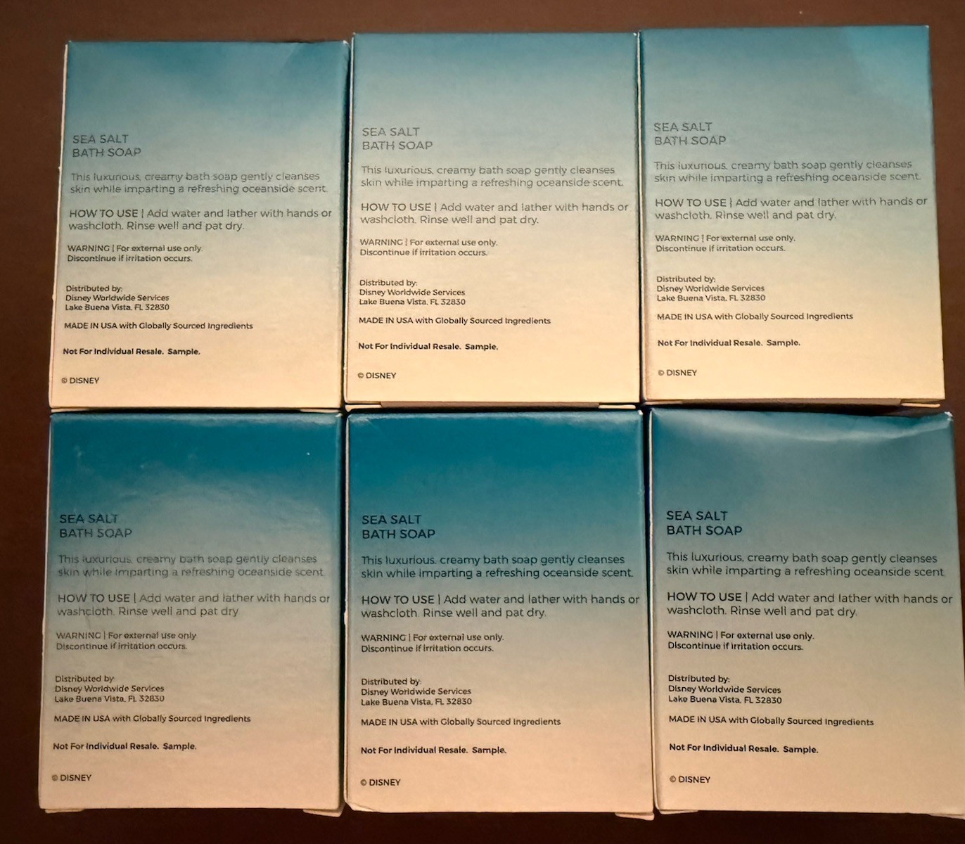 DISNEY Resorts Sea Salt Bath Soap NEW NIB world H2O Six Bars