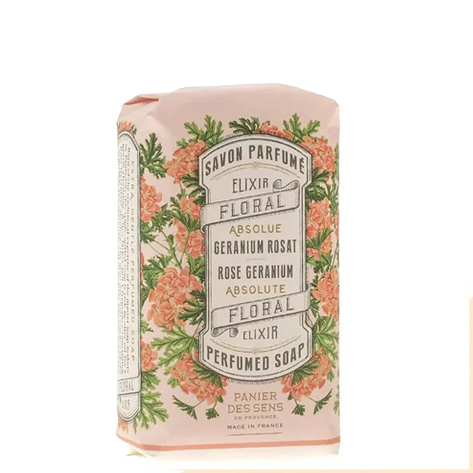 SEALED FLORAL ABSOLUE Panier des Sens Rose Geranium Perfumed Soap 5.3oz/150g
