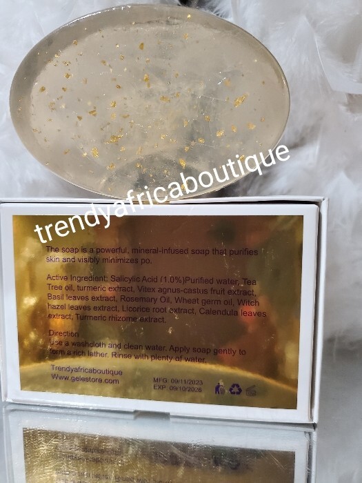 Glitzluxury Anti Acne Transparent Face Soap, Tea Tree & tumeric 250g X1🔥👌