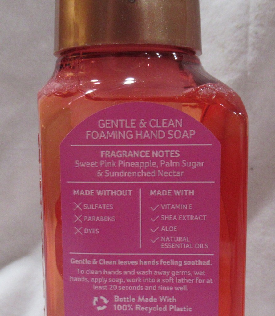 Bath & Body Works Gentle Foaming Hand Soap Set Lot of 2 PINK PINEAPPLE SUNRISE