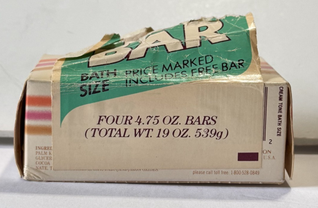 Vintage Tone Cream Skin Care Bar With Cocoa Butter 4.75 Oz New In Box