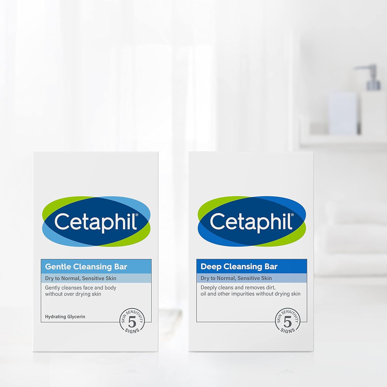 CETAPHIL Gentle Cleansing Bar Soap Nourishing Dry Sensitive Skin 4.5oz, 6-Pack