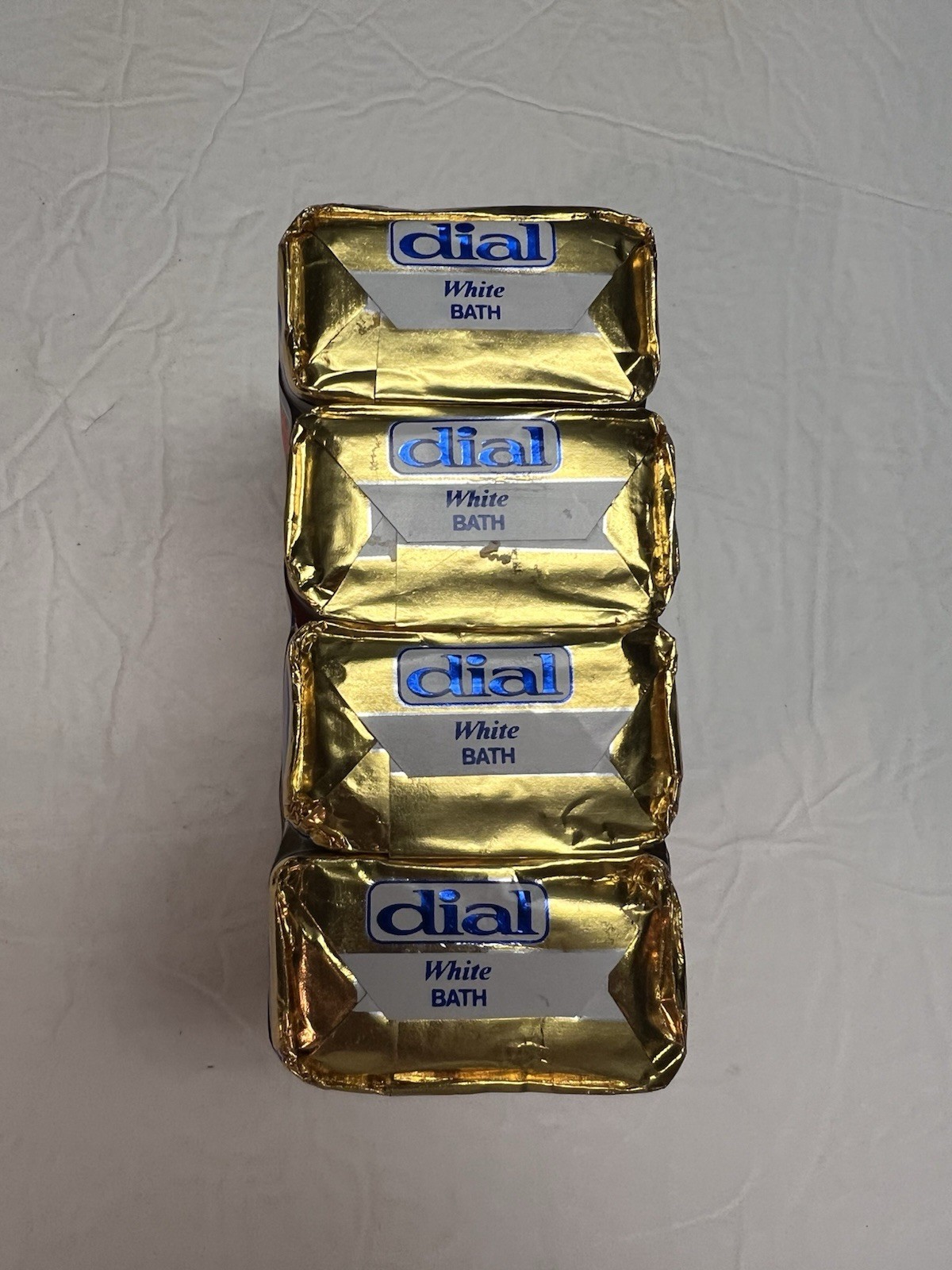 Vintage 80s NOS Dial White Deodorant Bar Soap Gold Foil Wrapper 4 Pack 5 OZ ea