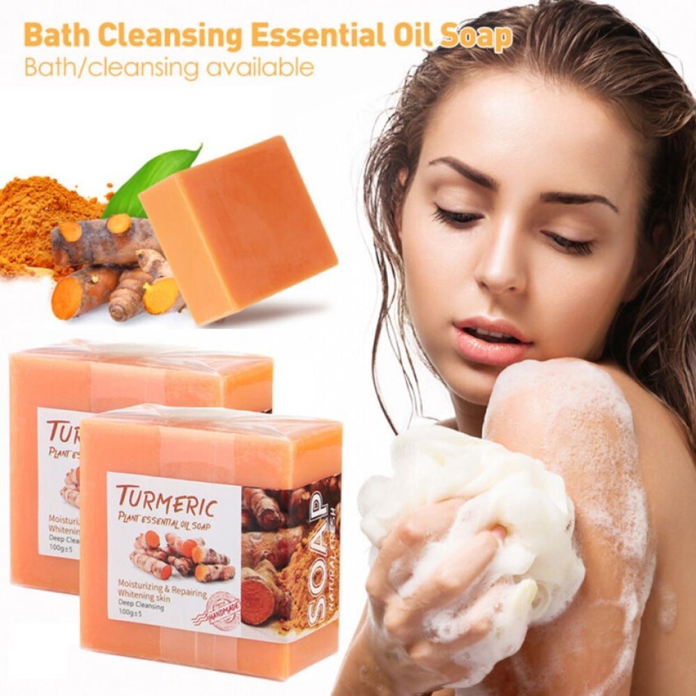 2× Tumeric Soap Skin Whitening Dark Spots lightening Acne Brightening Turmeric