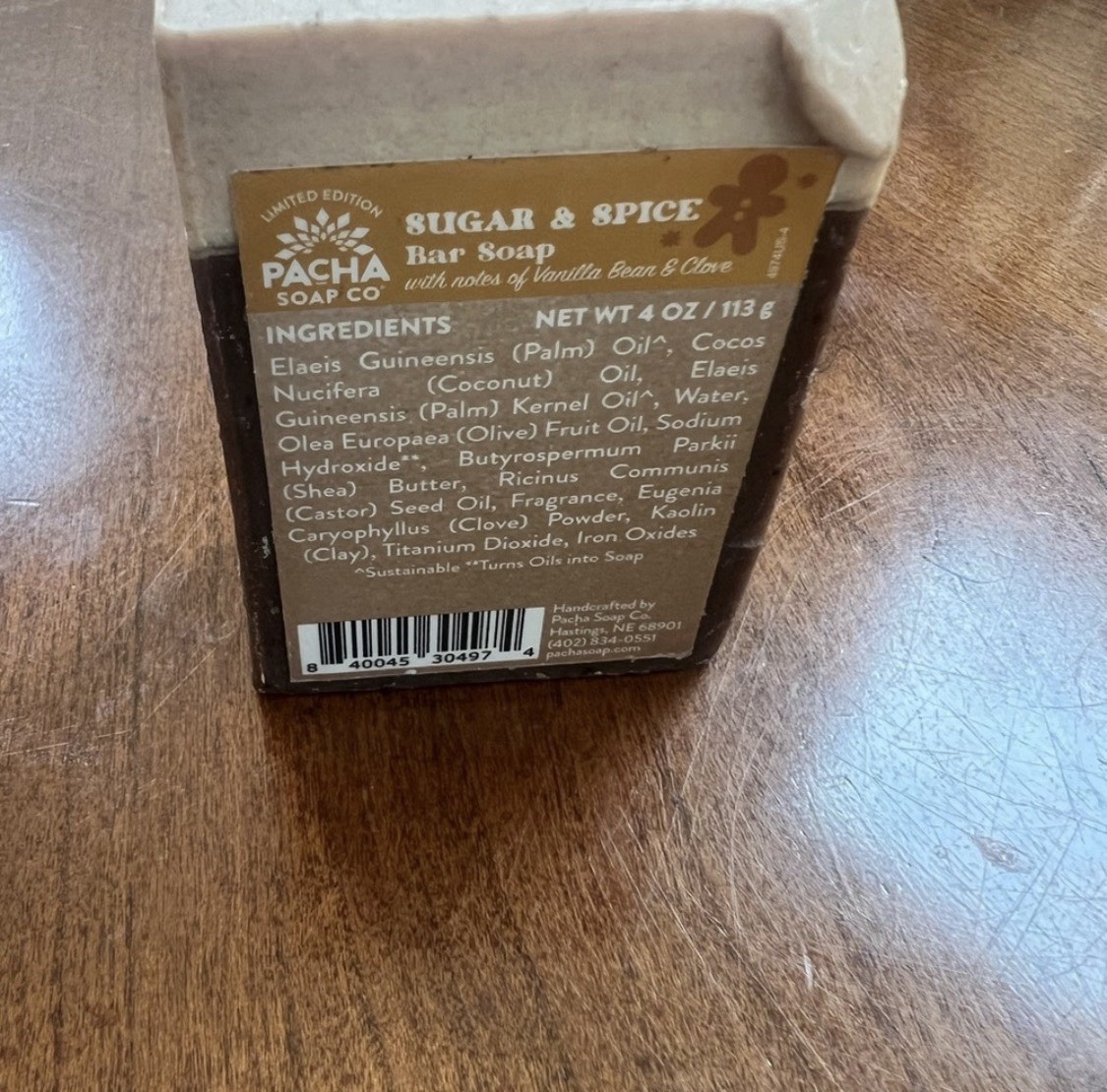 Pacha Soap Co Handmade Limited Edition Bar Soap 4 oz Sugar & Spice Golden Chai