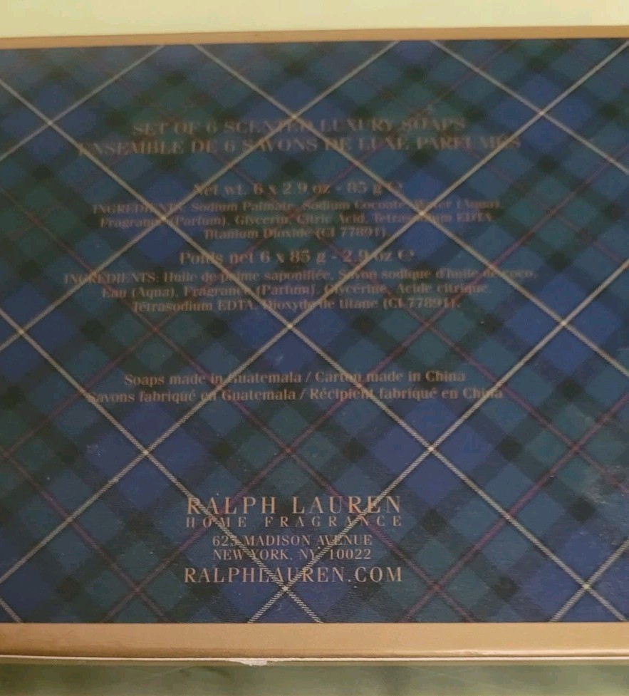 Lauren Ralph Lauren Scented Luxury Soaps~Fir, Evergreen & Juniper~6 Sealed Soaps
