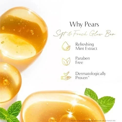 Pears Glycerin Soap 125g x 2 Mint Fresh Gentle Bath Bar Soap Free Clean