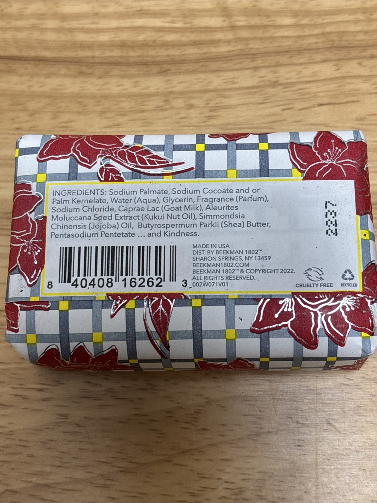Beekman 1802 Amaryllis Bouquet Goat Milk Bar Soap 3.5 oz Cruelty-Free