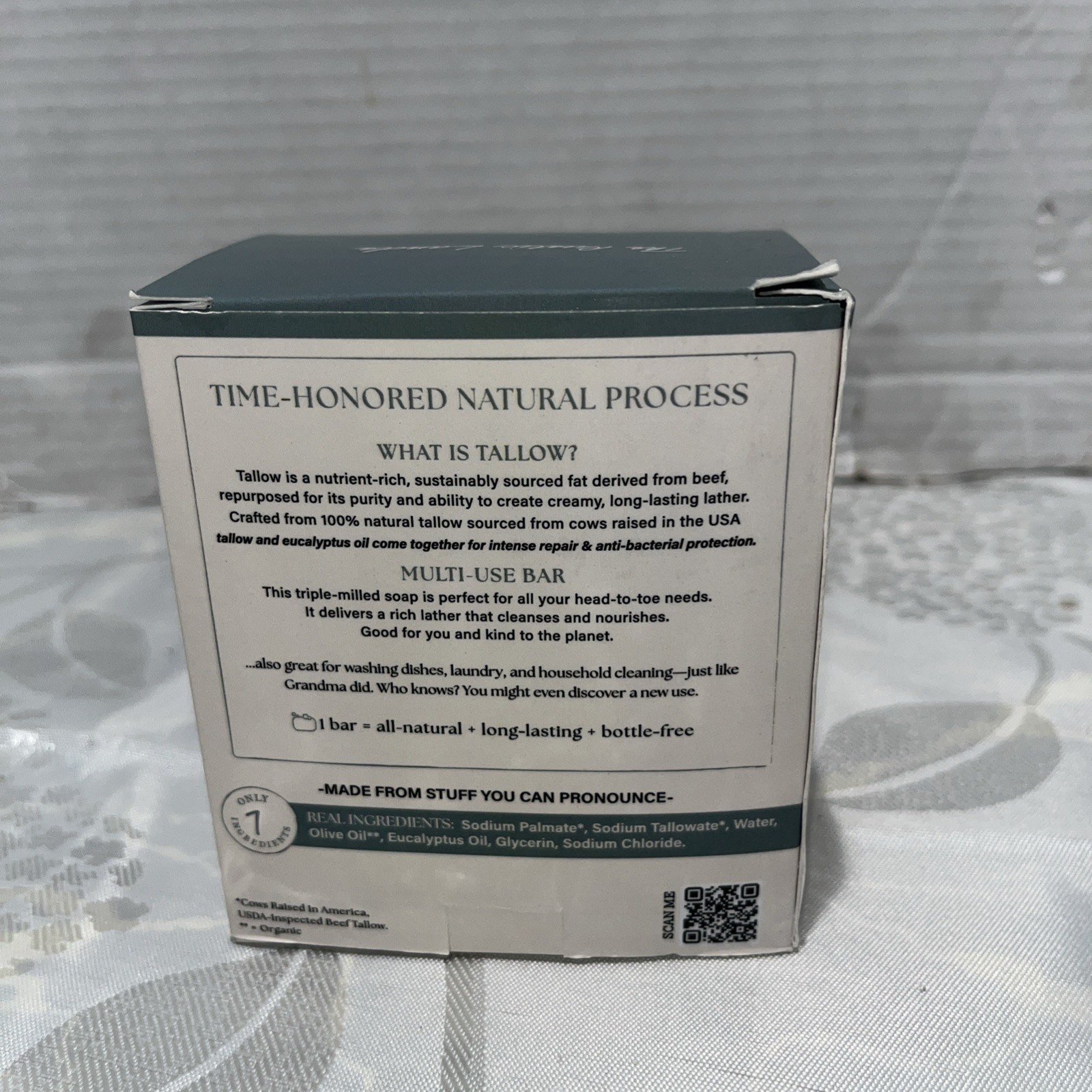 The Rustic Lands Tallow & Eucalyptus Soap with Olive Oil 4 Bars 5oz.
