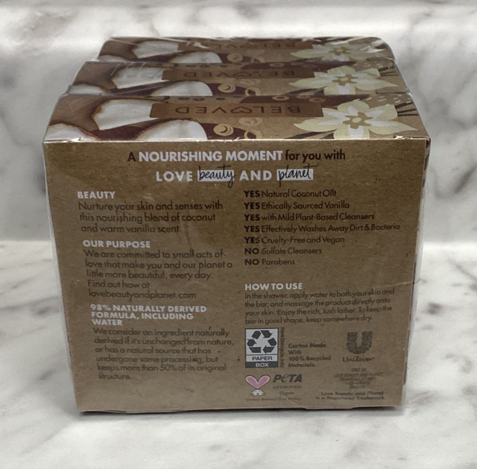 Beloved Heart Shaped Vegan Bar Soap Coconut & Warm Vanilla – 3 Pack