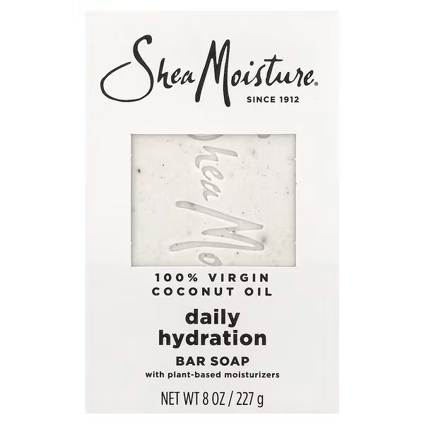 Shea Moisture 100% Virgin Coconut Oil Daily Hydration Bar Soap 8 oz Each (Pack 4