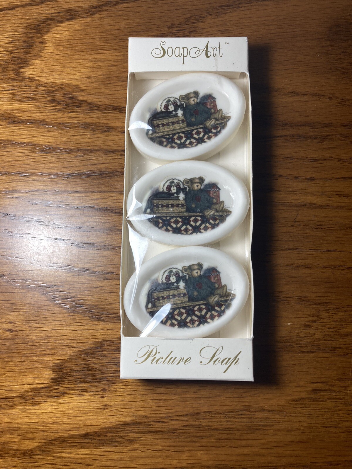 NEW Lasting Impressions Soap Art Picture Soap Bear French Milled Rose Scented