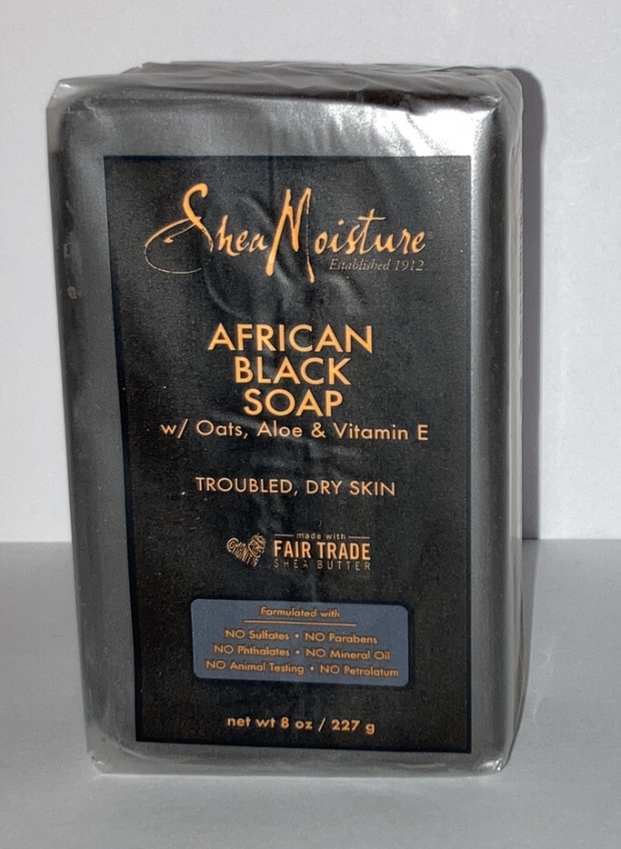 Shea Moisture African Black Bar Soap With Shea Butter, 8 oz Bar