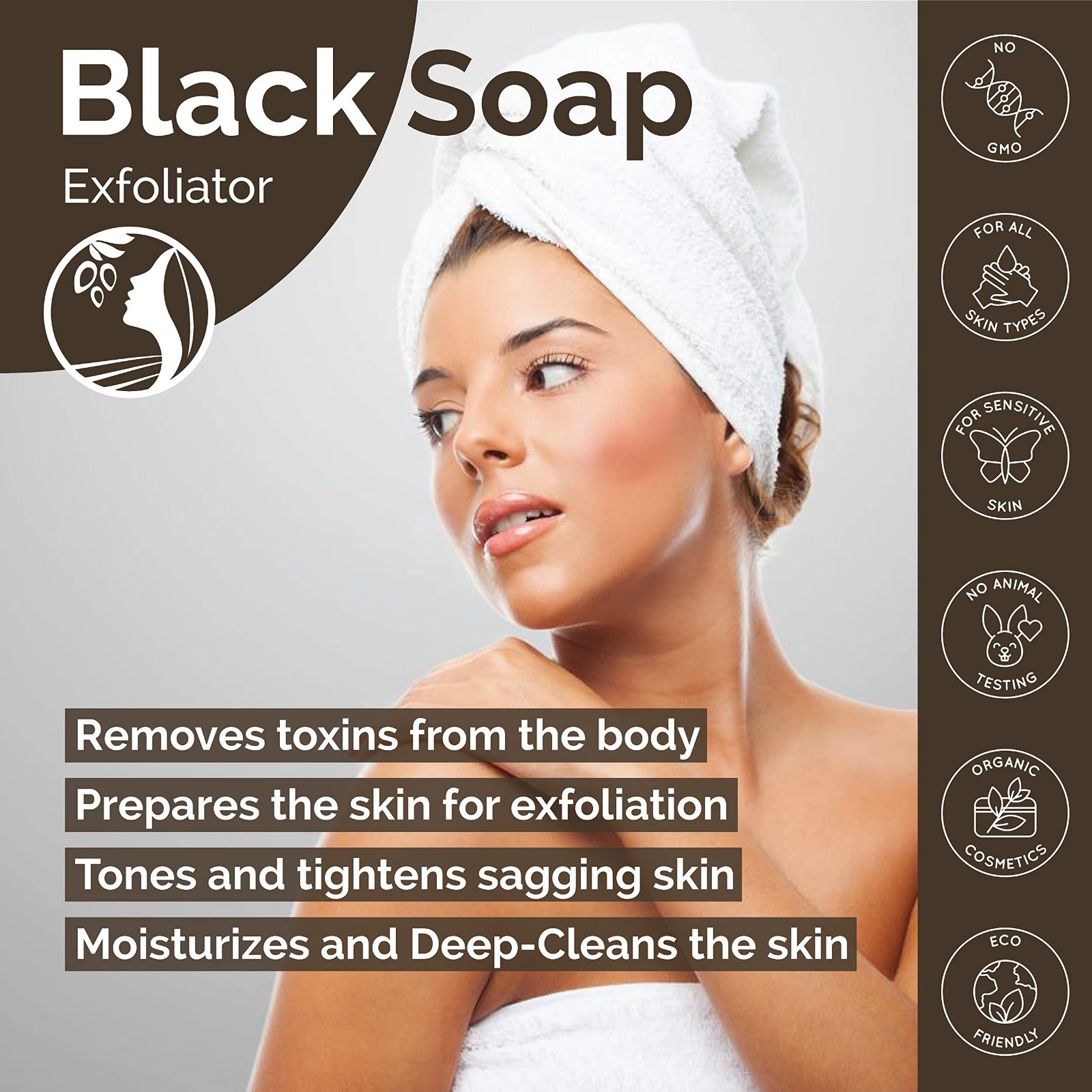 Natural Olive Oil Black Soap – 150g Organic Cleanser for Skin & Face Care