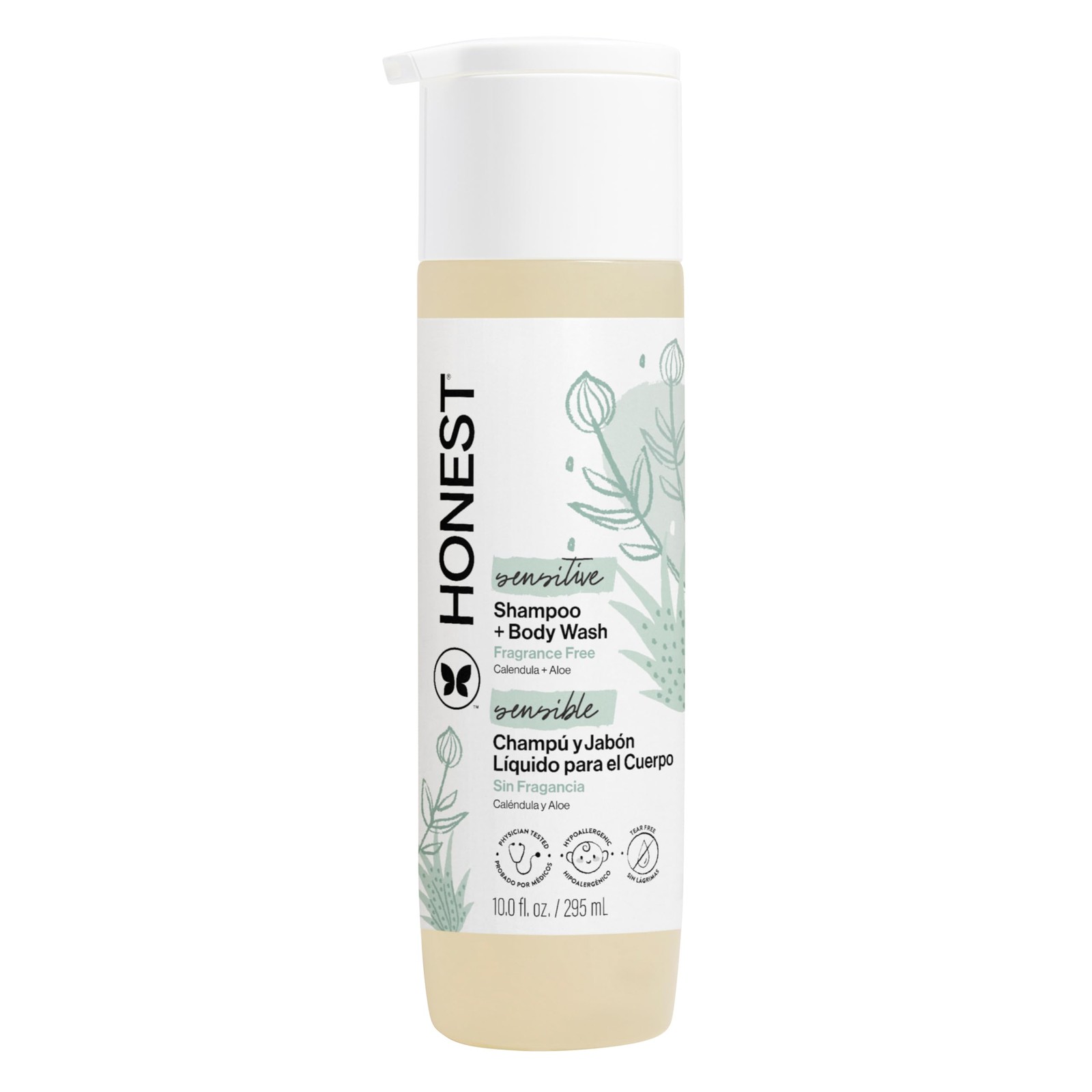 The Honest Company 2-in-1 Baby Shampoo & Body Wash, Fragrance-Free, Tear-Free,