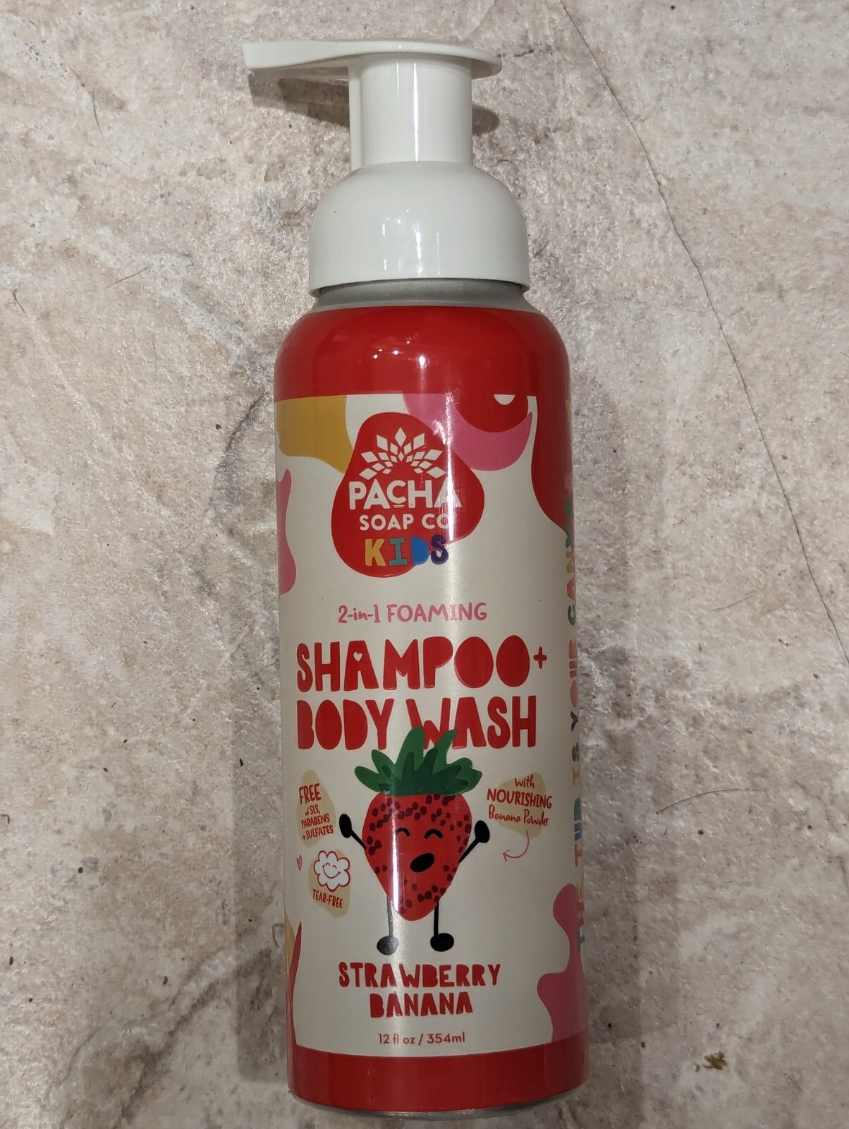 Pacha Soap Co. Strawberry Banana 2 in 1 Shampoo Body Wash 12 Oz