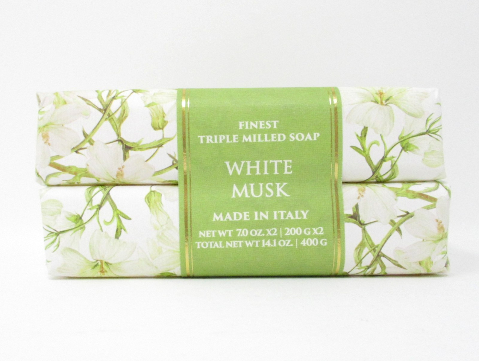 Hopificio Italian Luxury Bath Bar Soap 2 Pk White Musk scented 14oz (2x7oz)