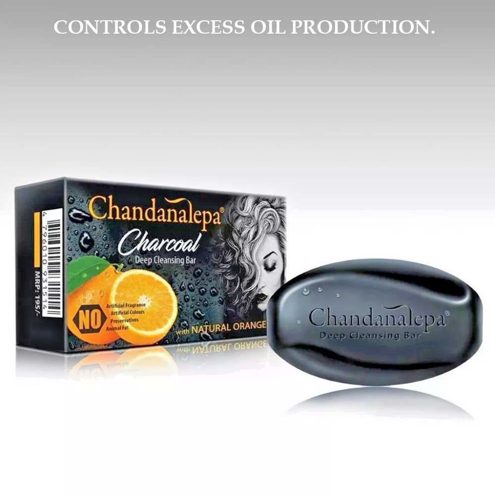 Charcoal Ayurveda Herbal Soap Chandanalepa Beauty Body Health Free Shipping 100g