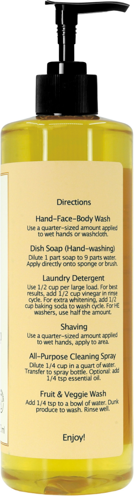 Tangerine Liquid Castile Soap (2 pack ) – Organic Ingredients, Gentle for skin