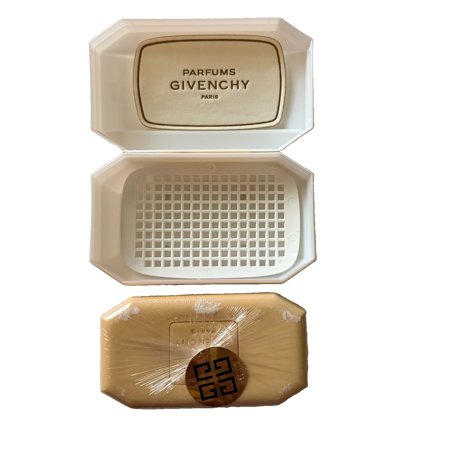 NEW Vintage Givenchy Ysatis Scented Bar Soap in Plastic Vented Soap Dish