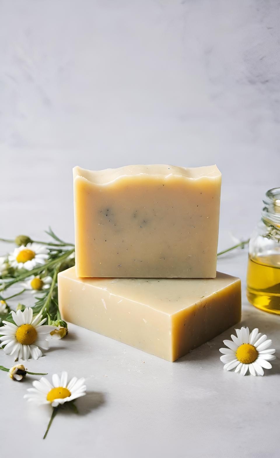 Chamomile Handmade Organic Soap Bar Natural Oil Wonderful Scent Premium Body Spa