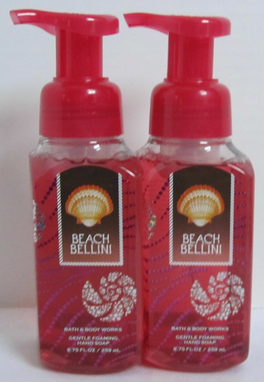Bath & Body Works Gentle Foaming Hand Soap Lot Set of 2 BEACH BELLINI