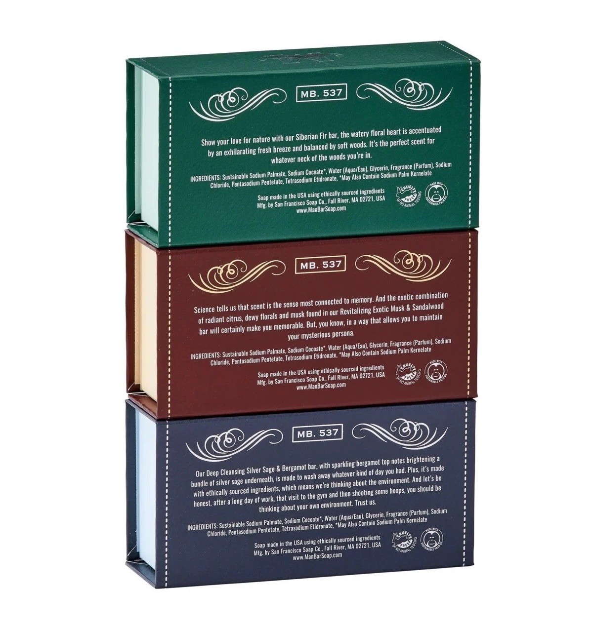 San Francisco Soap Co Man Bar 3-Piece Gift Set – No Harmful Chemicals – Good …