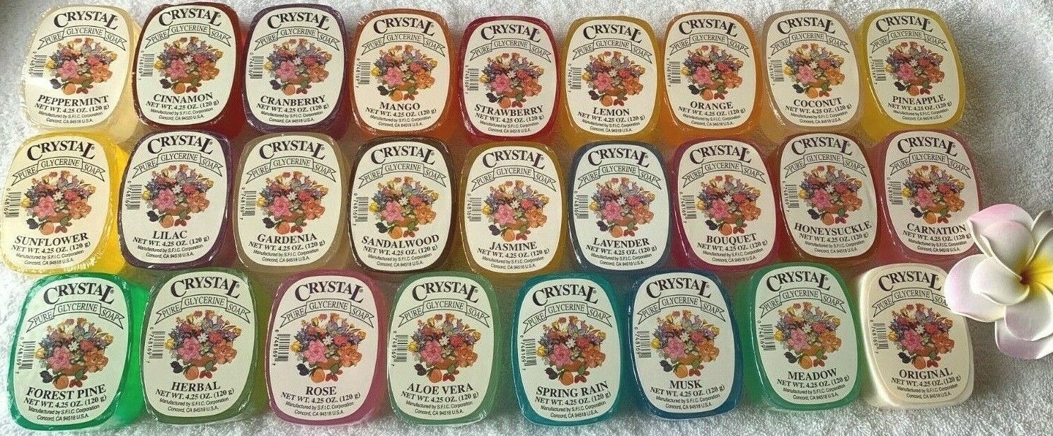 CRYSTAL PURE GLYCERINE Soap***U chOOsE scEnt(s)***4.25 oz/120 g~BRAND NEW~SEALED