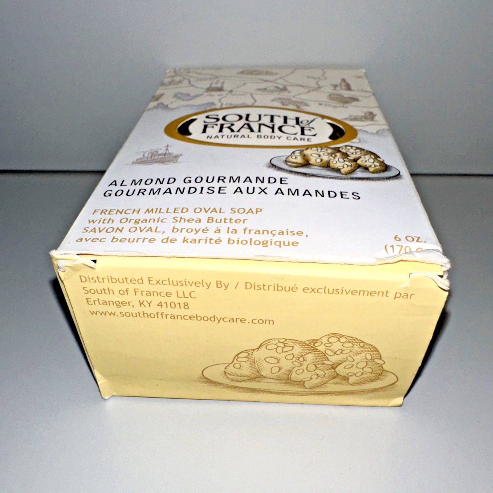SOUTH OF FRANCE Almond Gourmande French Milled Oval Bar Soap 6 oz