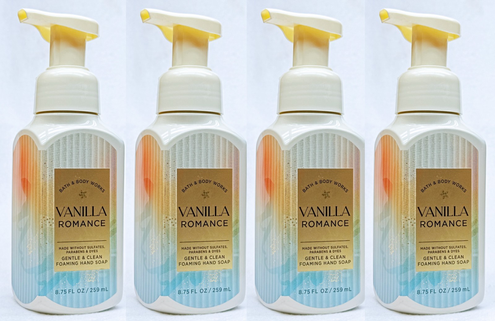 4 Bath & Body Works VANILLA ROMANCE Gentle Foaming Hand Soap 8.75 oz