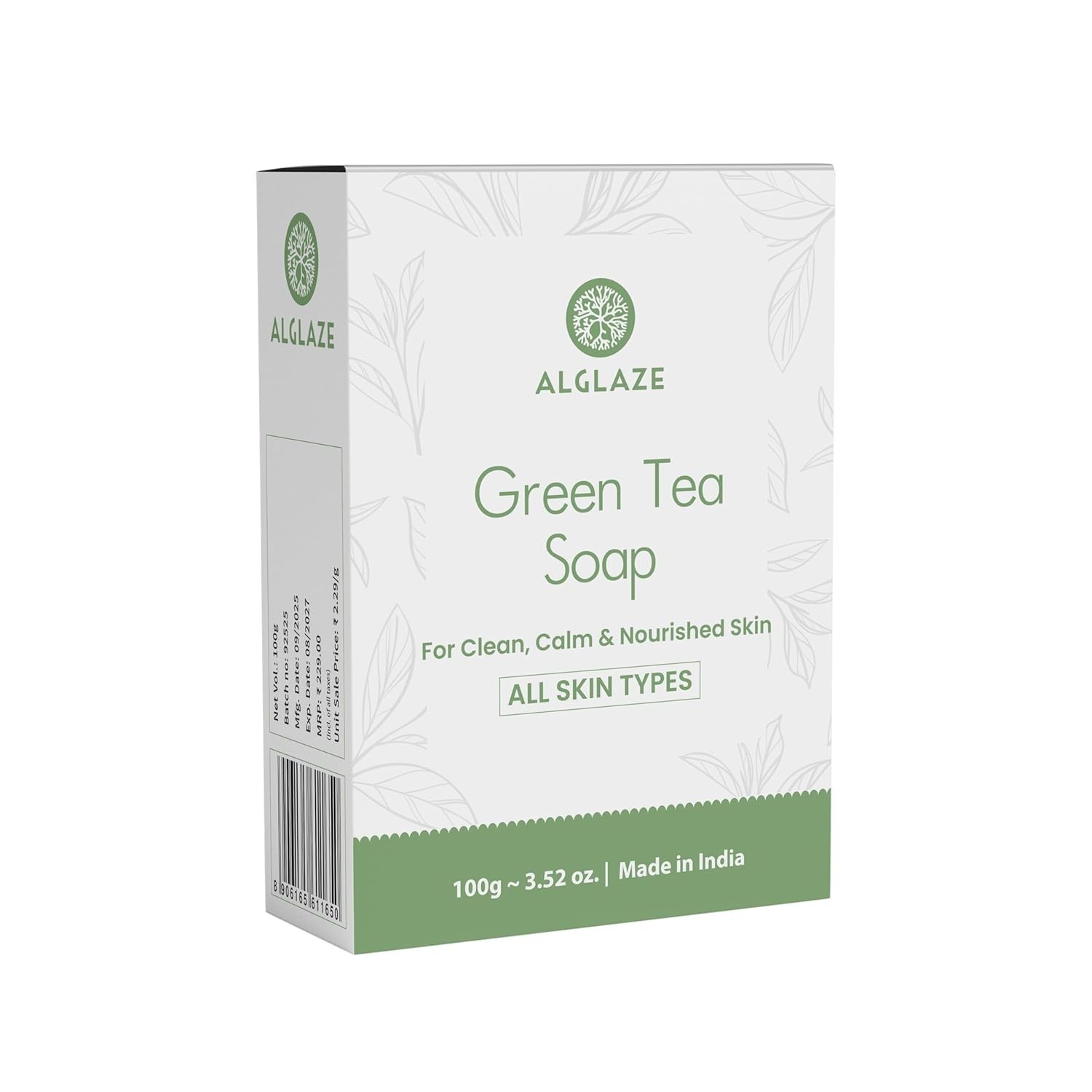 Green Tea Soap With Shea Butter & Jojoba Oil Cleanses Calms & Nourishes