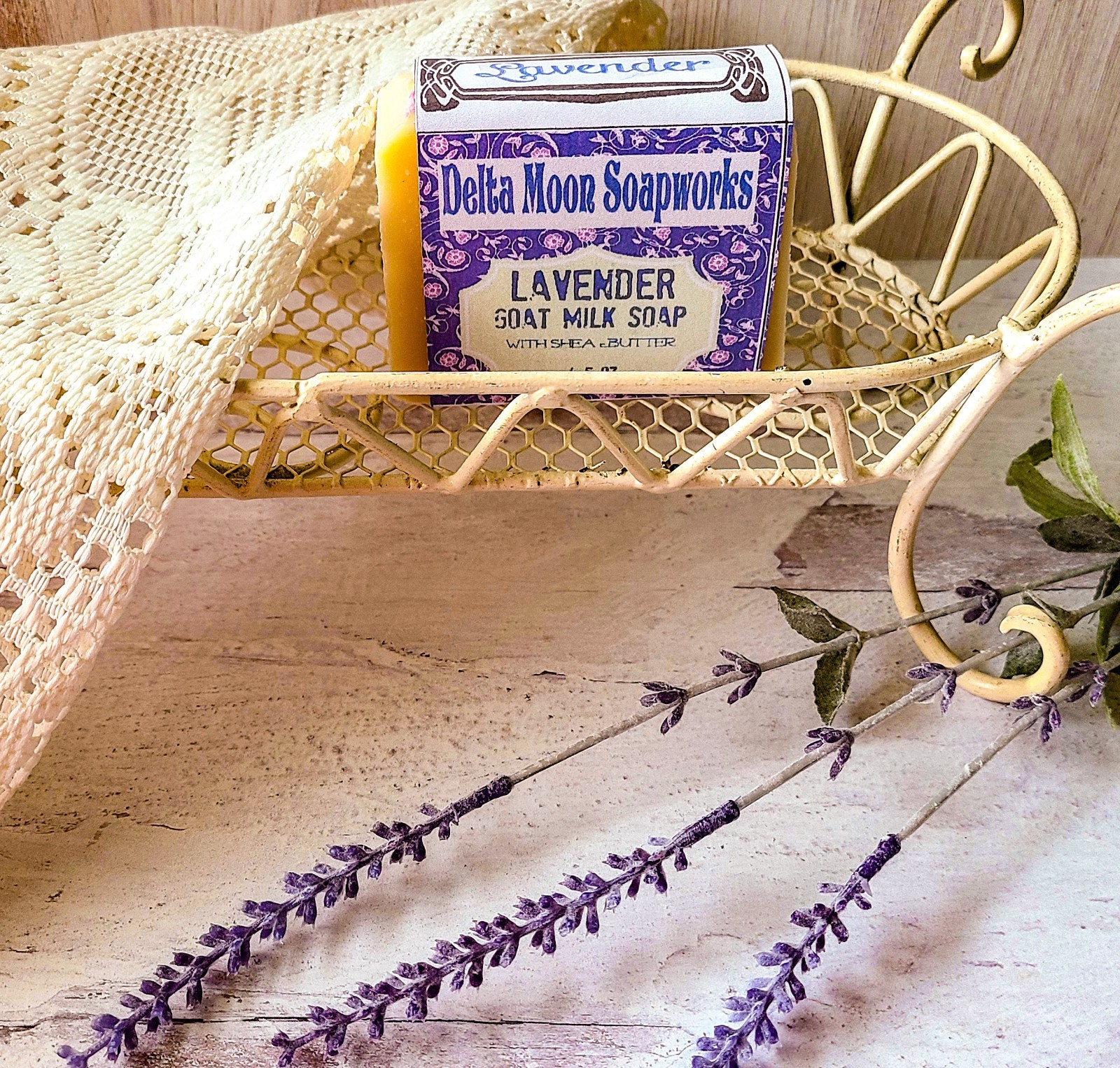 Handmade Lavender Goat Milk Soap, Shea Butter, Essential Oil, + samples
