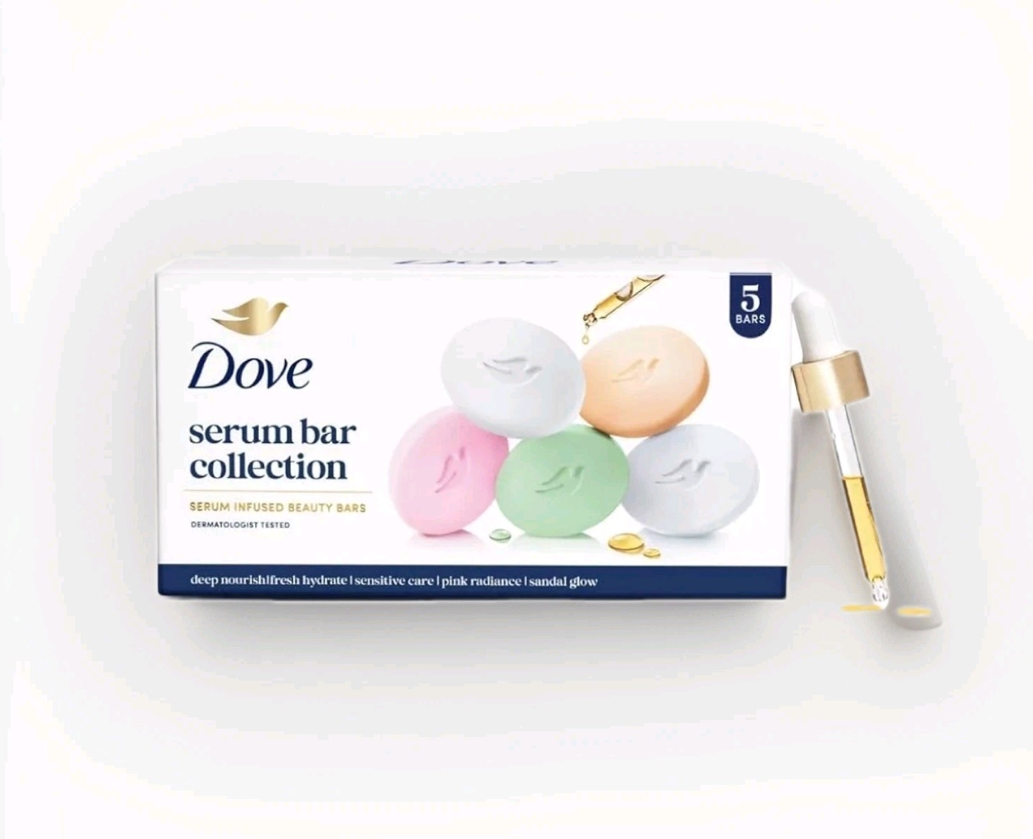 🔥New Dove Serum Infused Oil Beauty Bar Soap Collection Variety Pack 5 x 4.4 oz