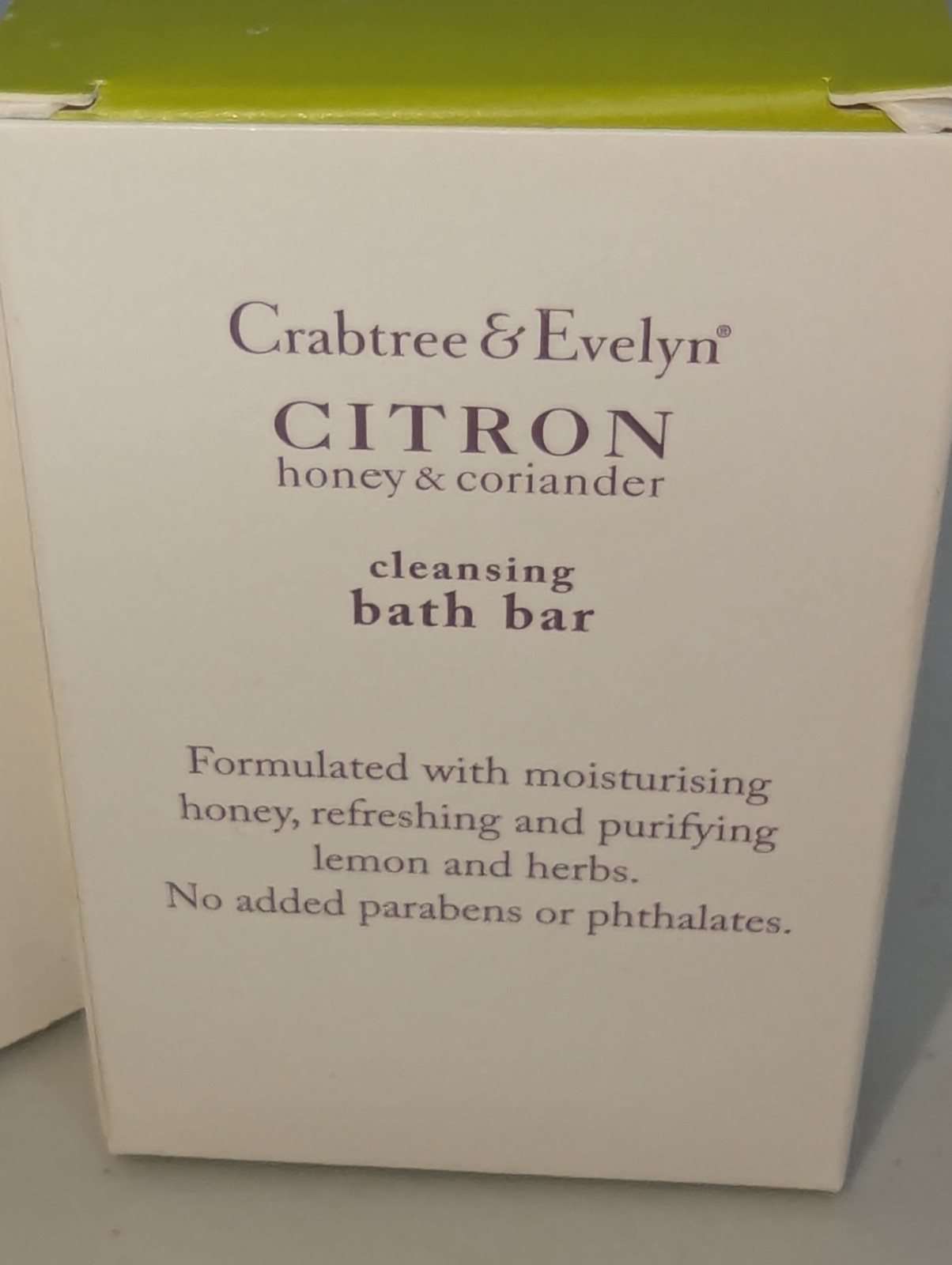 2 Crabtree & Evelyn Citron Honey & Coriander Bath Bar 1.75 Oz