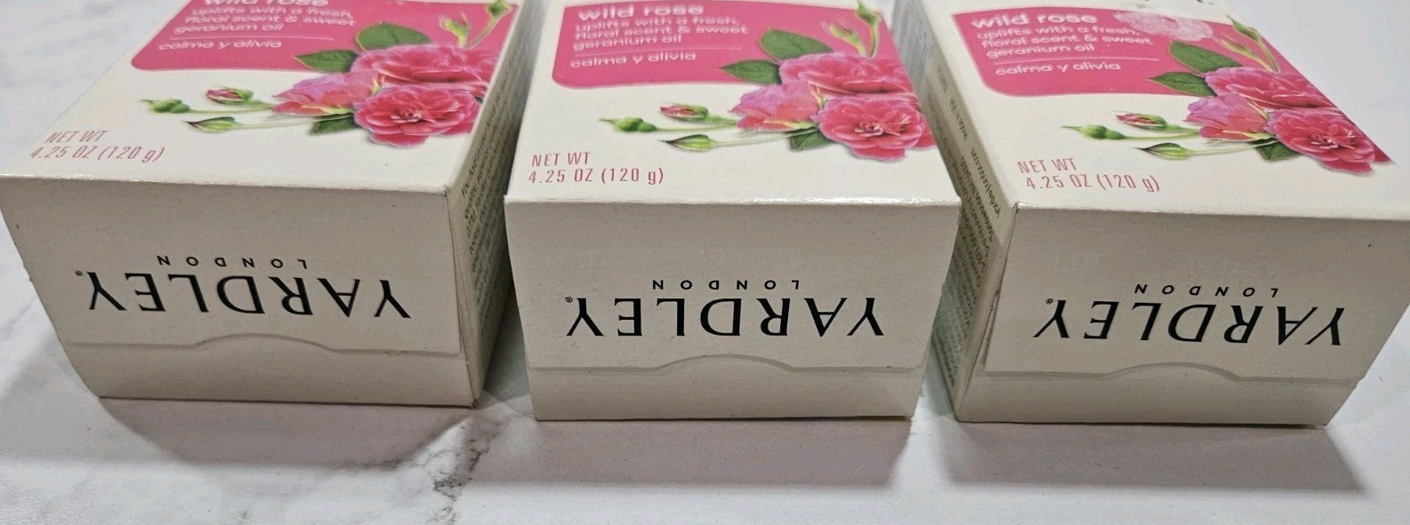 LOT OF (3) BARS YARDLEY LONDON BAR SOAP WILD ROSE 4.25oz EACH BAR