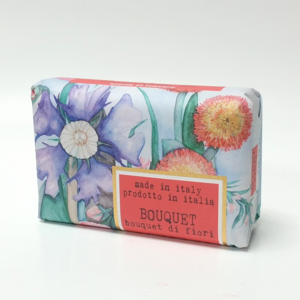 Saponerie Mario Fissi Floral Bouquet Spring Flowers Scented Bath Soap Bar 9.7 oz
