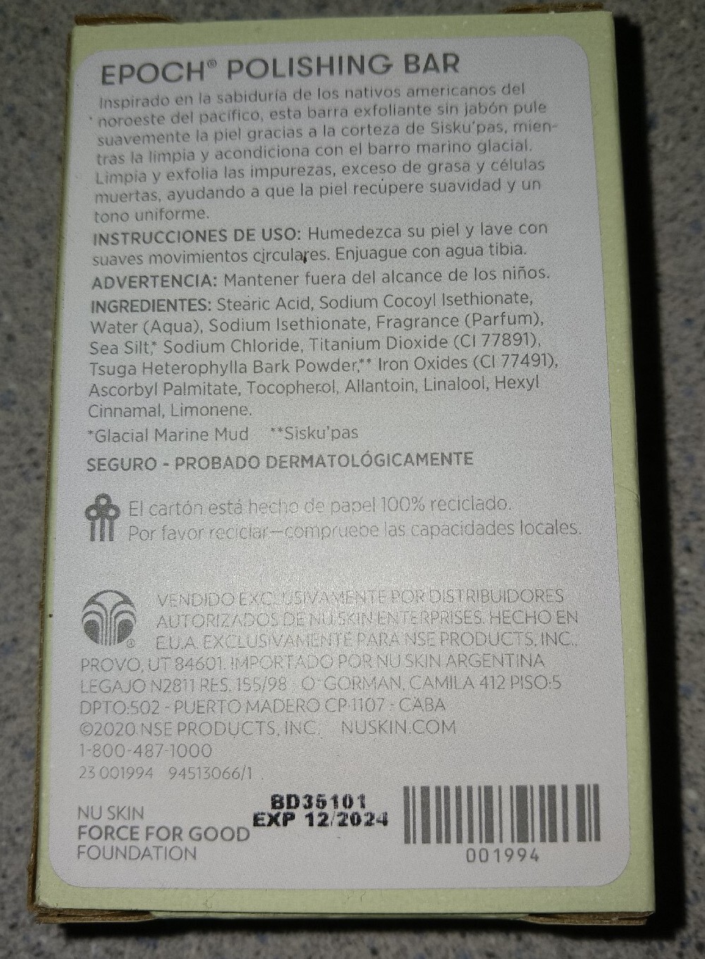 Nu Skin Epoch Polishing Bar Soap 3.4oz Remove Dead Skin Dirt & Oil