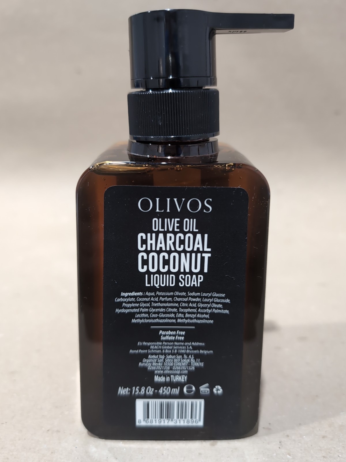 Olivos Olive Oil Charcoal Coconut Liquid Soap – Made in Turkey