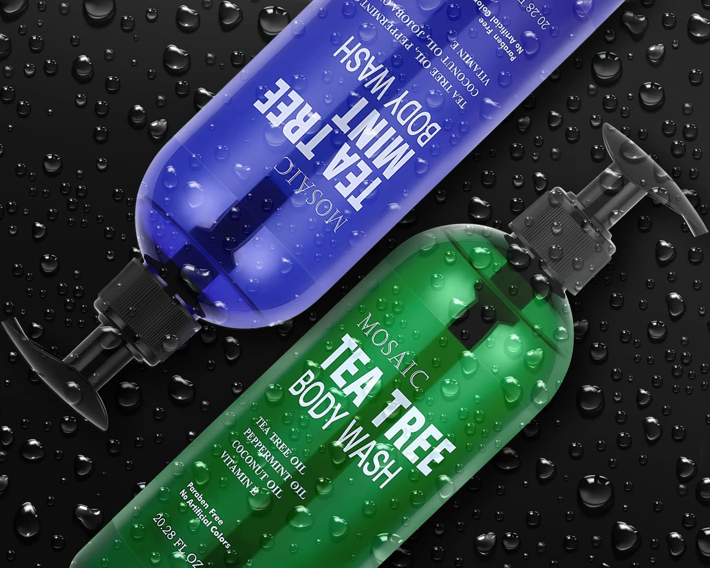 Tea Tree Body Wash & Shower Gel with Vitamin E for Jock Itch, Eczema 20oz 2-Pack